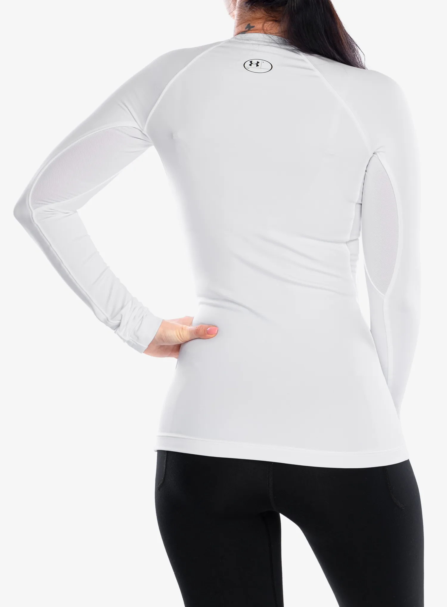 Bluza damska Under Armour ColdGear Authentics Crew - white/black
