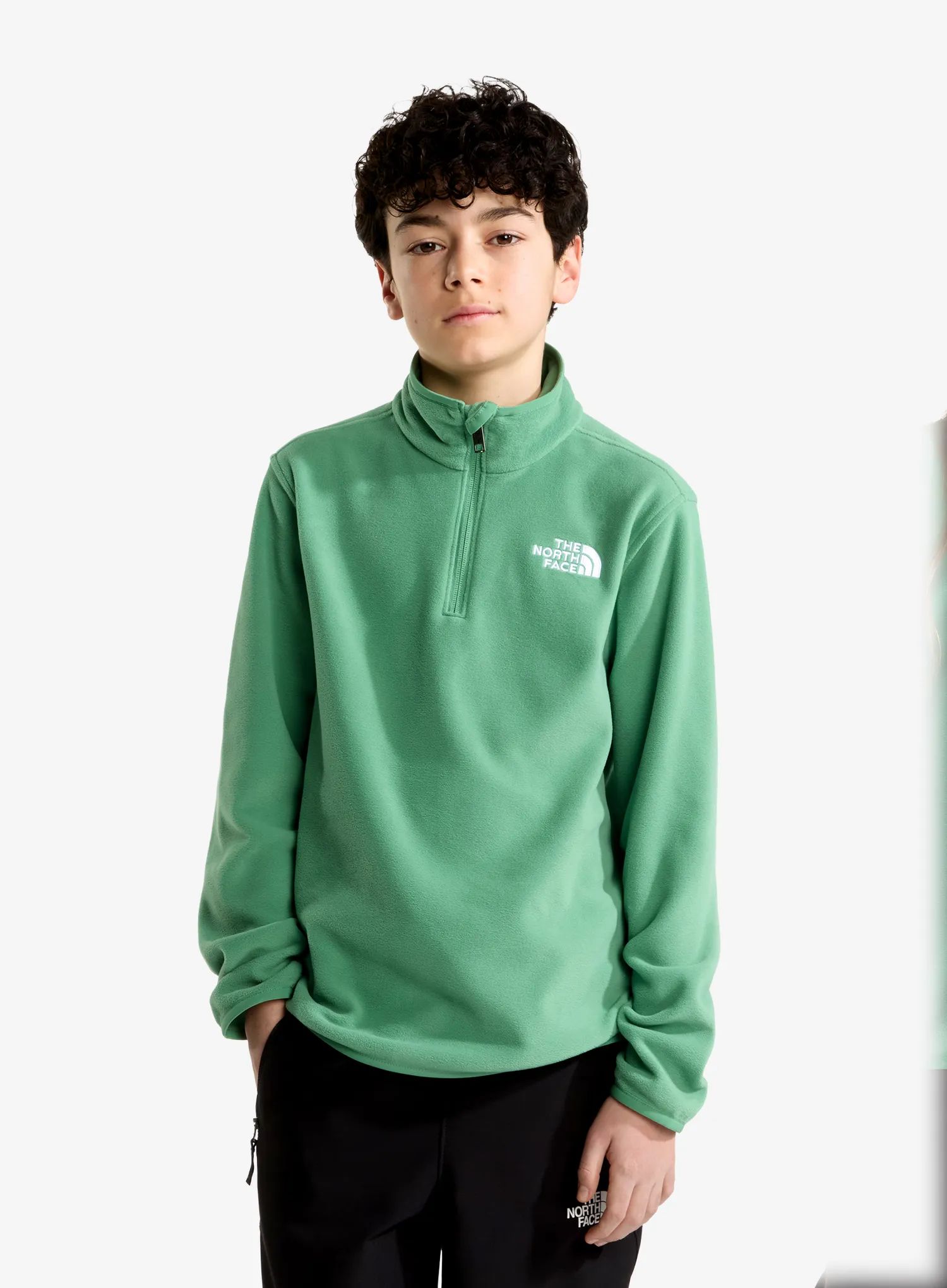 Dětská mikina The North Face Glacier 1/4 Zip Pullover - dimmed algae