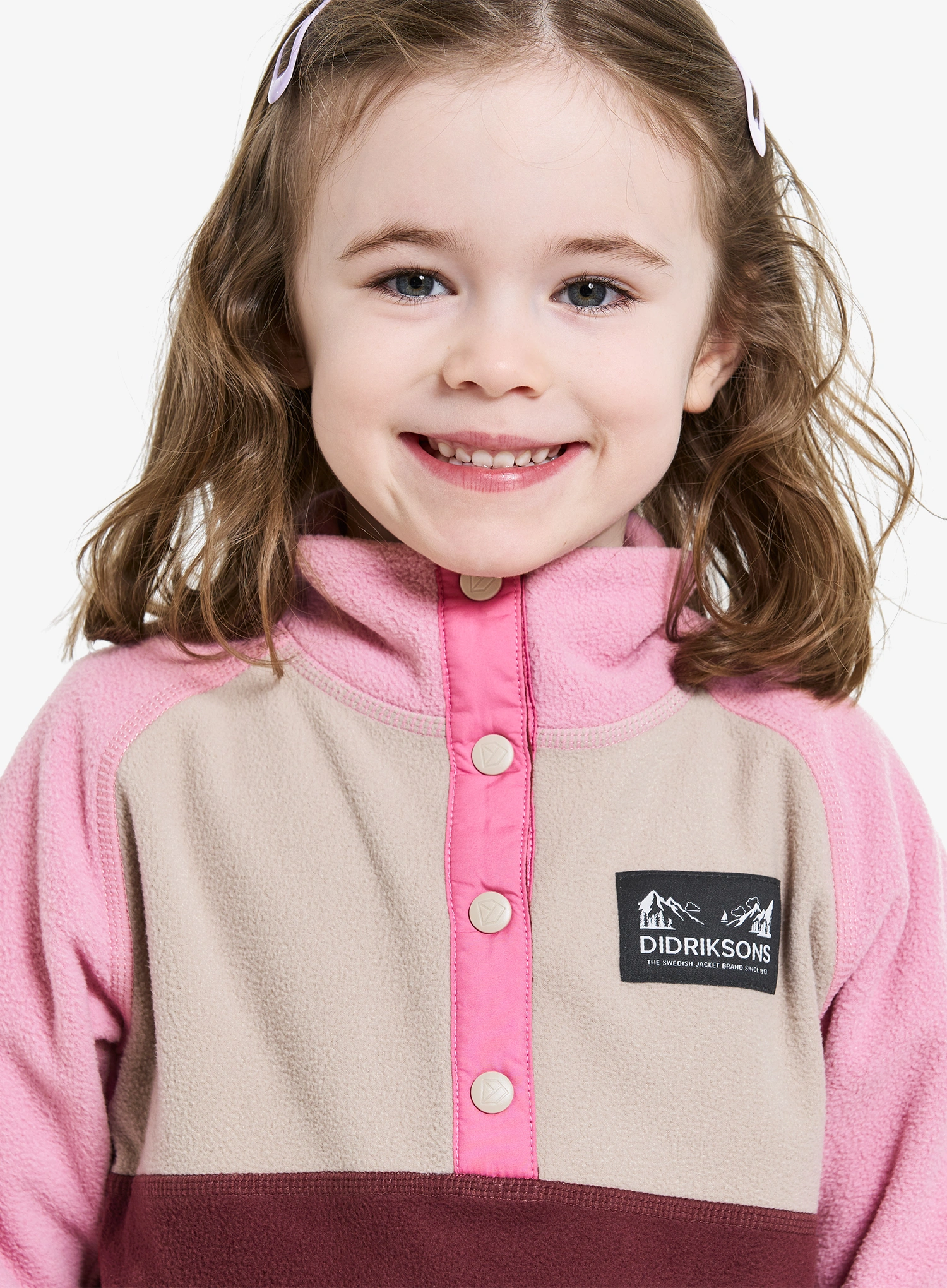 Bluza dziewczęca Didriksons Monte Half Button 4 - anemon red