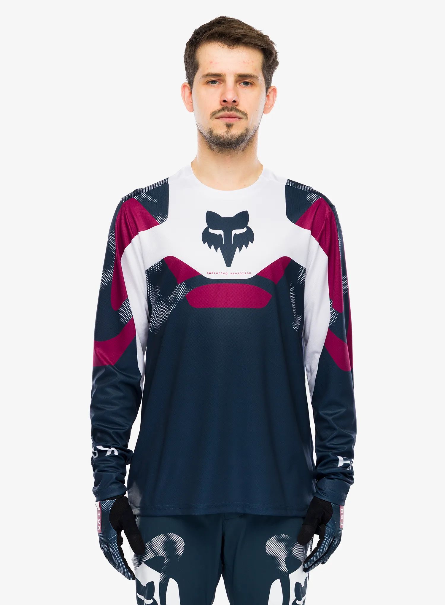 Enduro mikina Fox Ranger LS Jersey Tactile - white