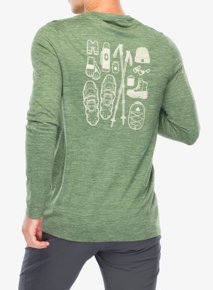 Bluza Smartwool Merino Hemp Blend Gear Up Long Sleeve Graphic Tee - fern green heather