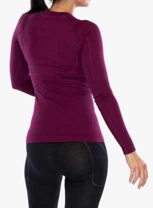 Bluza termoaktywna damska Brubeck Active Wool L/S Shirt - plum