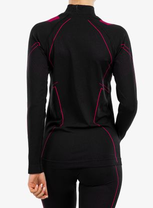 Bluza termoaktywna damska Brubeck Cooler L/S - blk/amaranth