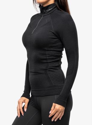 Bluza termoaktywna damska Brubeck Extreme Merino HZ - black