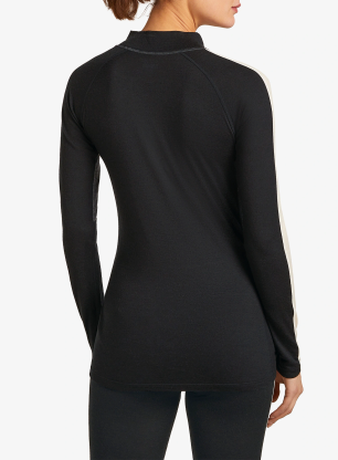 Bluza termoaktywna damska Icebreaker Merino 200 Oasis+ LS High Neck - black/jet hthr/undyed/cb