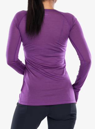 Bluza termoaktywna damska Icebreaker Merino Blend 125 ZoneKnit LS Crewe - passion