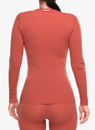 Bluza termoaktywna damska Salewa Zebru Medium Warm AMR L/S Tee - etruscan red