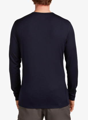 Bluza termoaktywna Icebreaker Merino 200 Oasis LS Crewe Elevation Line - midnight navy