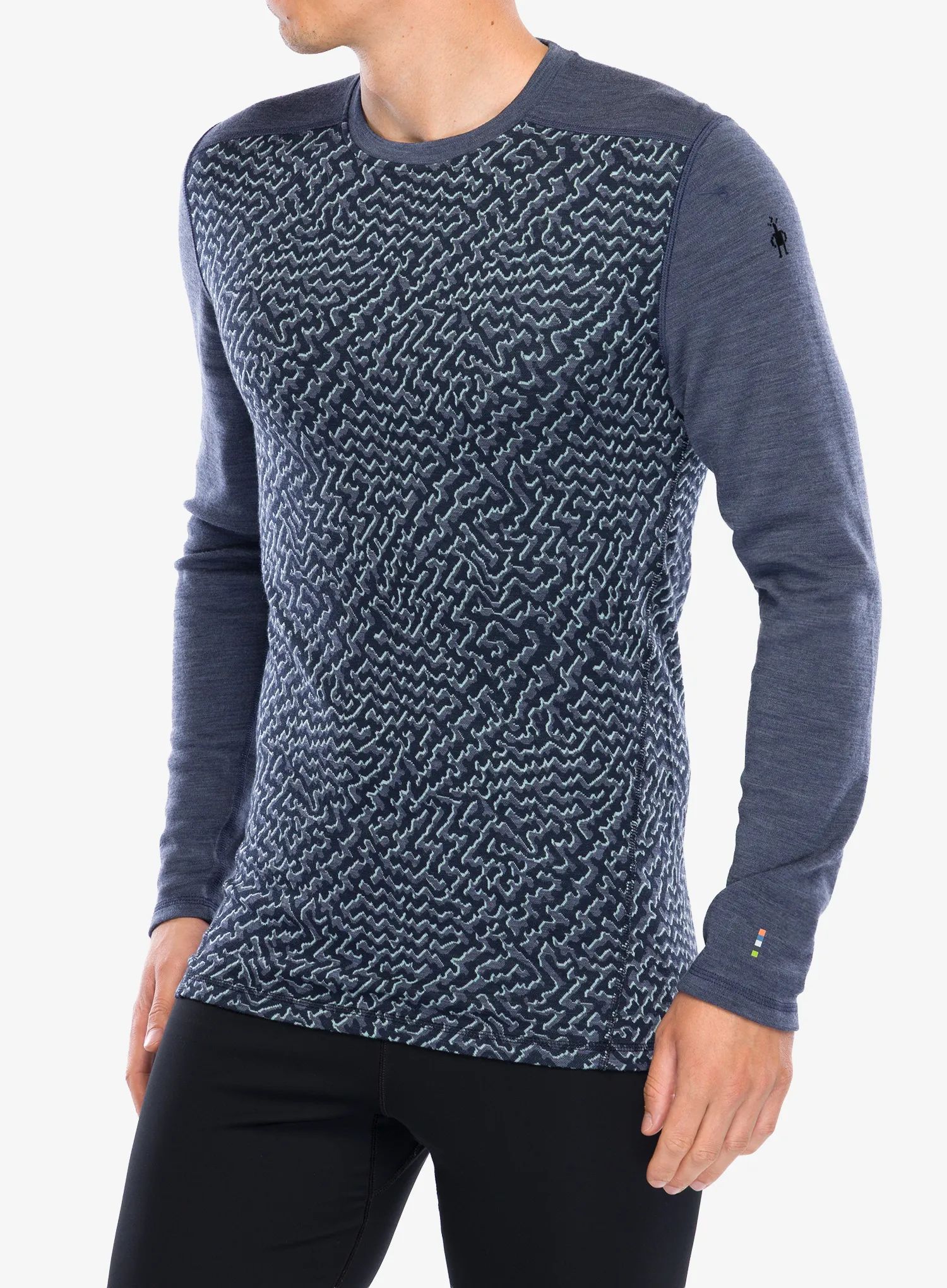 Funkční mikina Smartwool Classic Thermal Merino Base Layer Crew Boxed - nightfall retro line