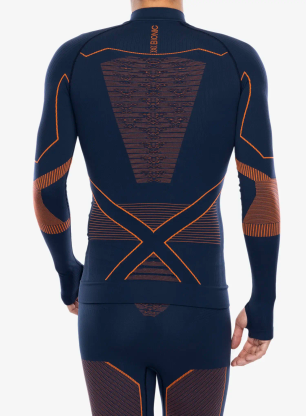Bluza termoaktywna X-Bionic Energy Accumulator Light Shirt LS 1/2 Zip - marine/orange
