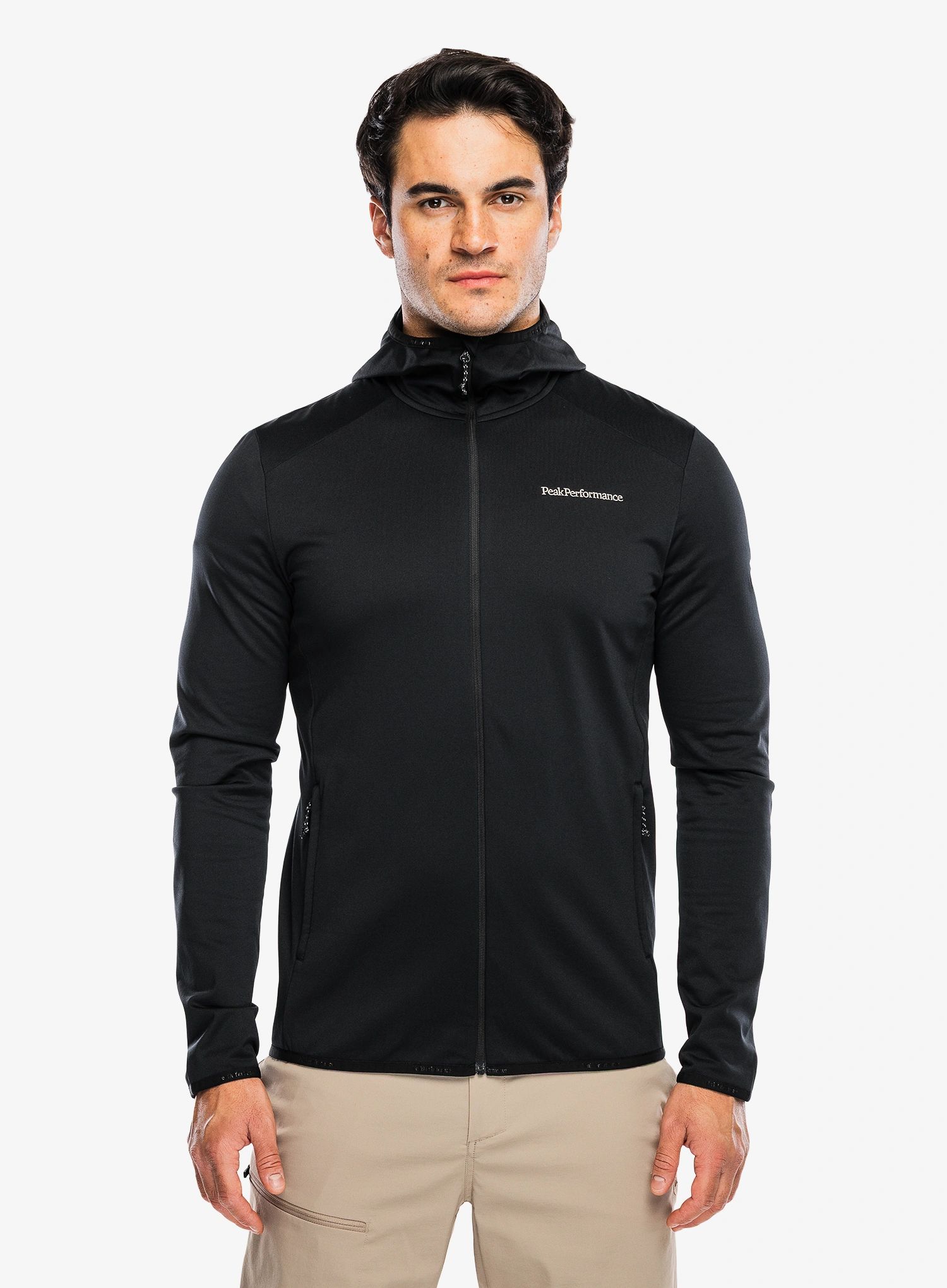 Mikina s kapucí Peak Performance Light Zip Hood - black