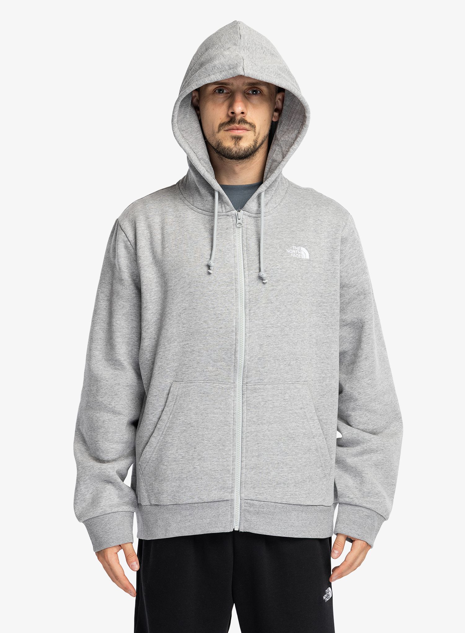 Mikina s kapucí The North Face Evolution Simple Dome Regular Full Zip - pale grey heather