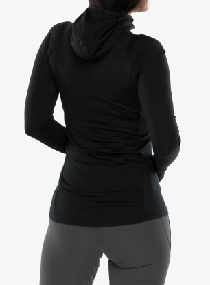 Bluza z zamkiem damska Inov-8 Merino Hoodie HZ - black