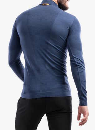 Bluza Salewa Zebru Medium Warm AMR 1/2 Zip Tee - denim