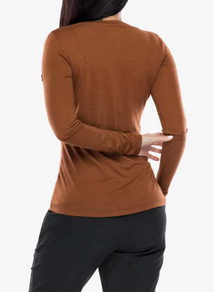 Bluzka damska z długim rękawem Super.natural Snow Cat Ls - horn brown/various