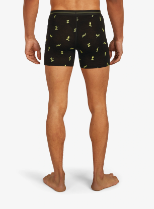 Bokserki termoaktywne Icebreaker Merino 150 Anatomica Boxers Ski Day - black/peridot/aop