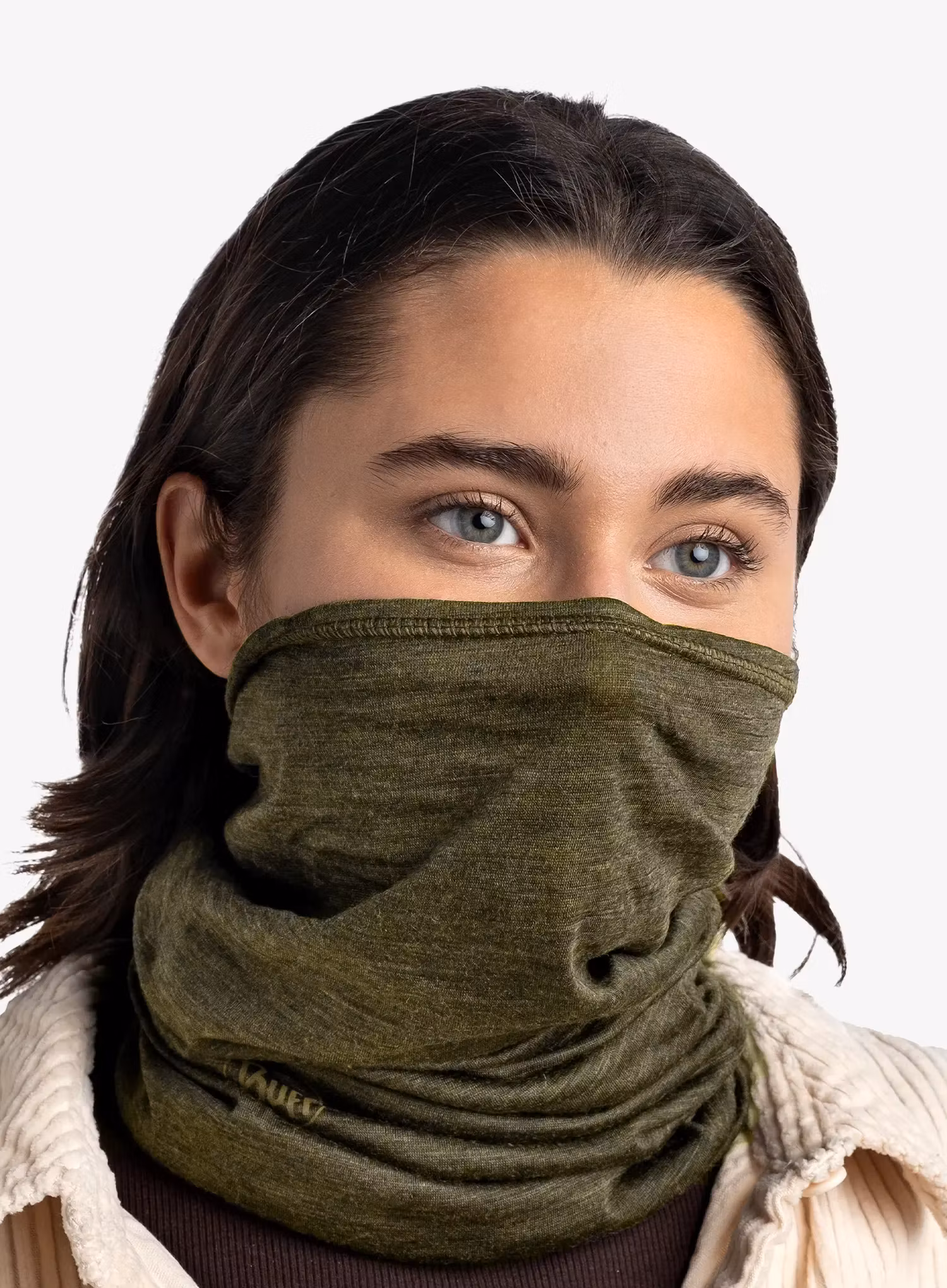 Chusta Buff Lightweight Merino Wool - solid bark