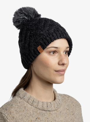 Czapka zimowa damska Buff Knitted&Fleece Beanie Caryn - graphite