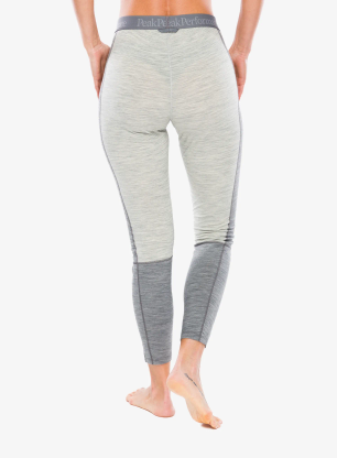 Getry termoaktywne damskie Peak Performance Magic 7/8 Long Johns Wool-blend BL - med grey mel/grey mel
