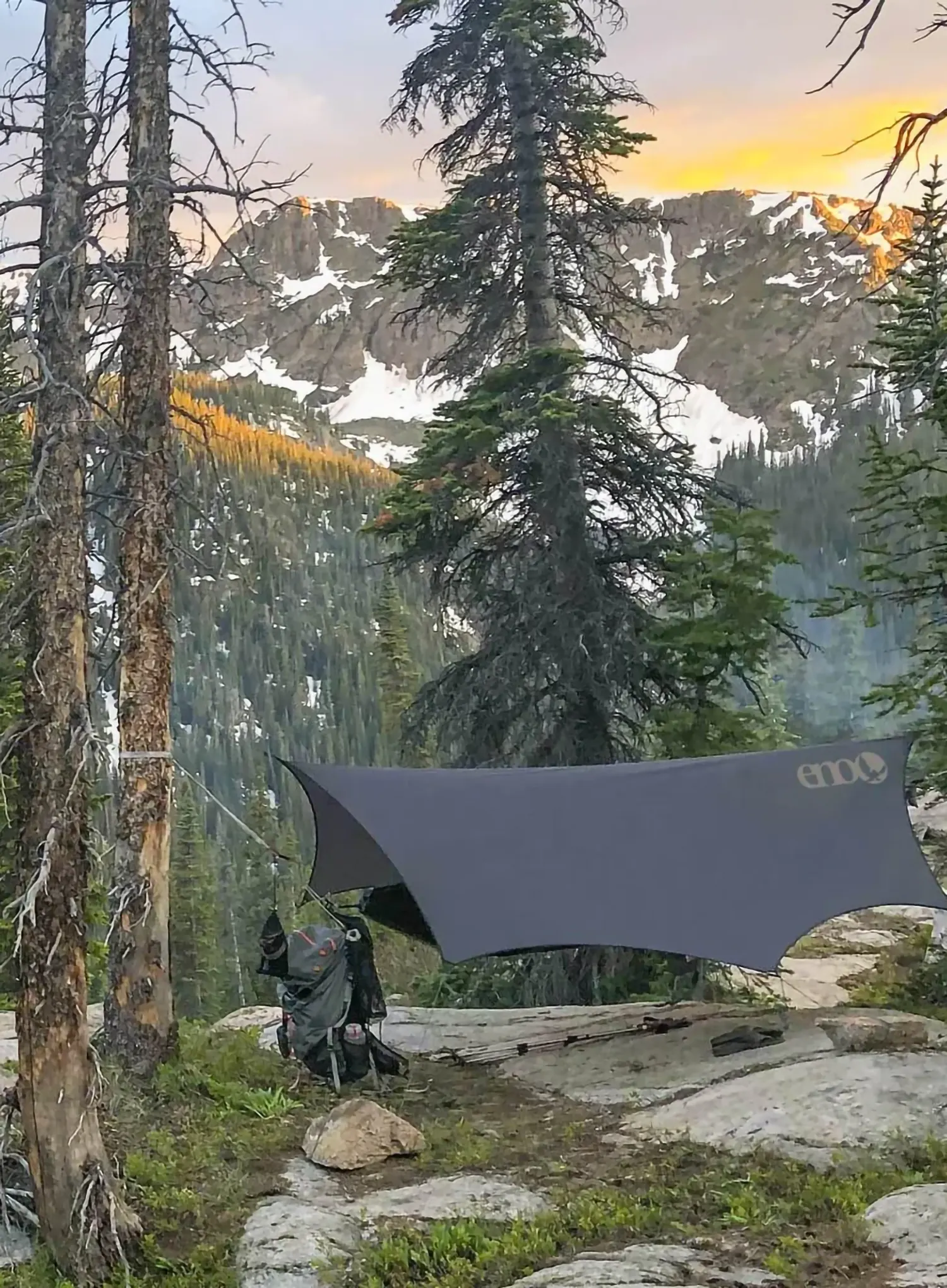 Hamak ENO JungleLink Hammock System - charcoal/evergreen