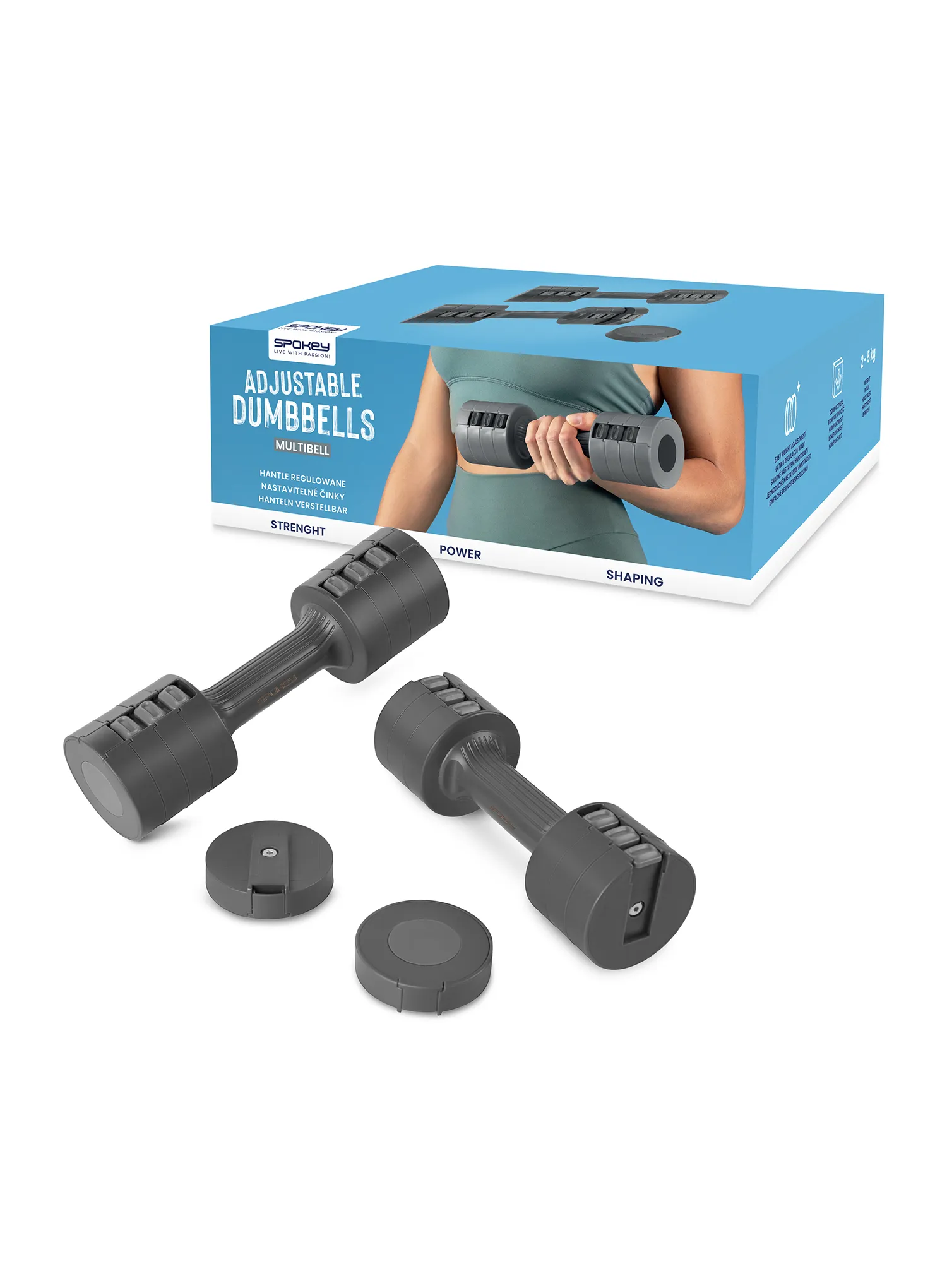 Hantle Spokey Multibell 2x2,5kg - grey