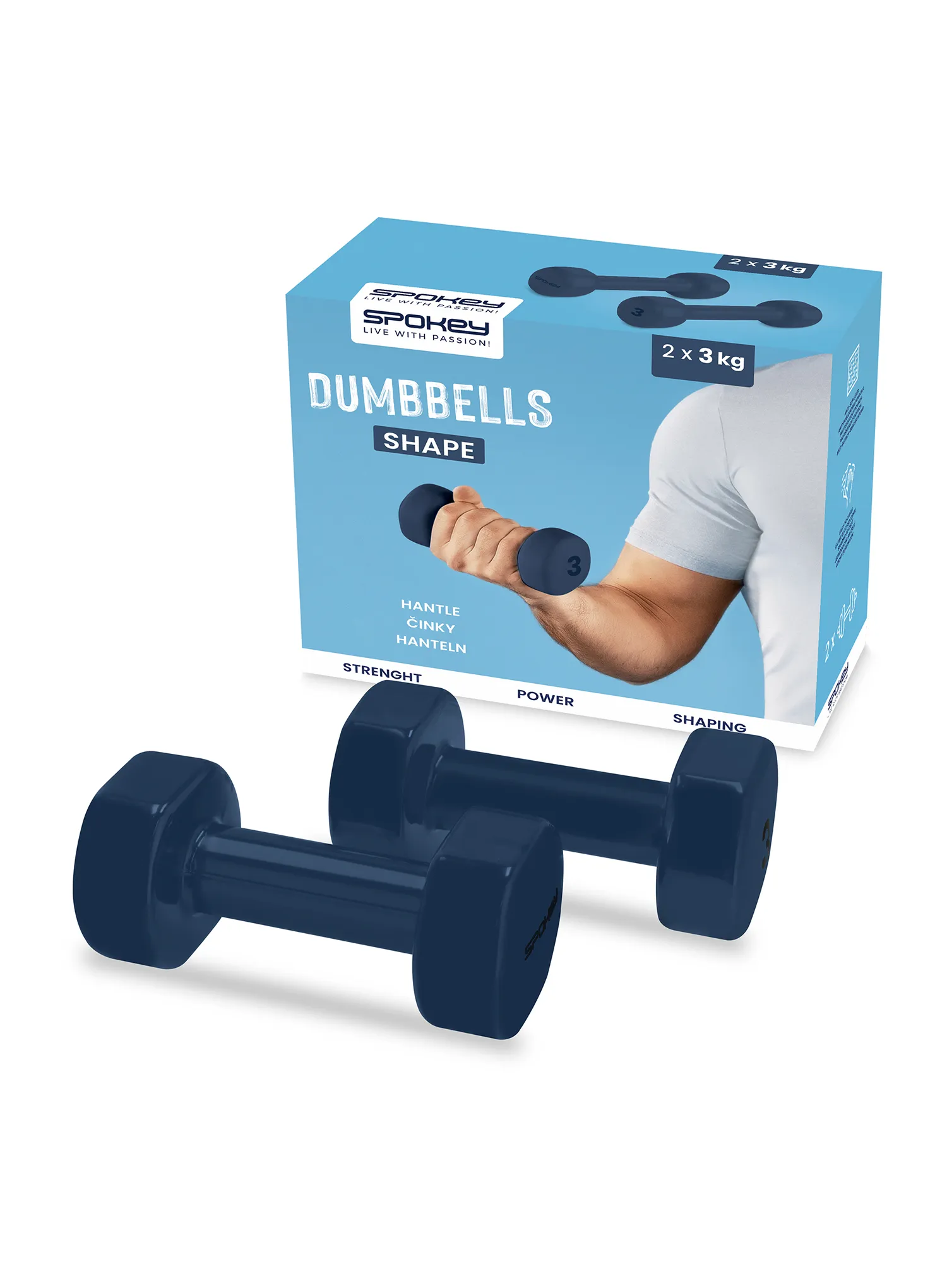 Hantle Spokey Shape 2x3kg - navy blue