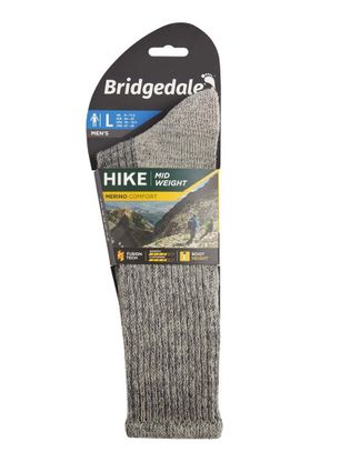 Skarpetki trekkingowe Bridgedale Hike Mid Merino C Boot - stone grey