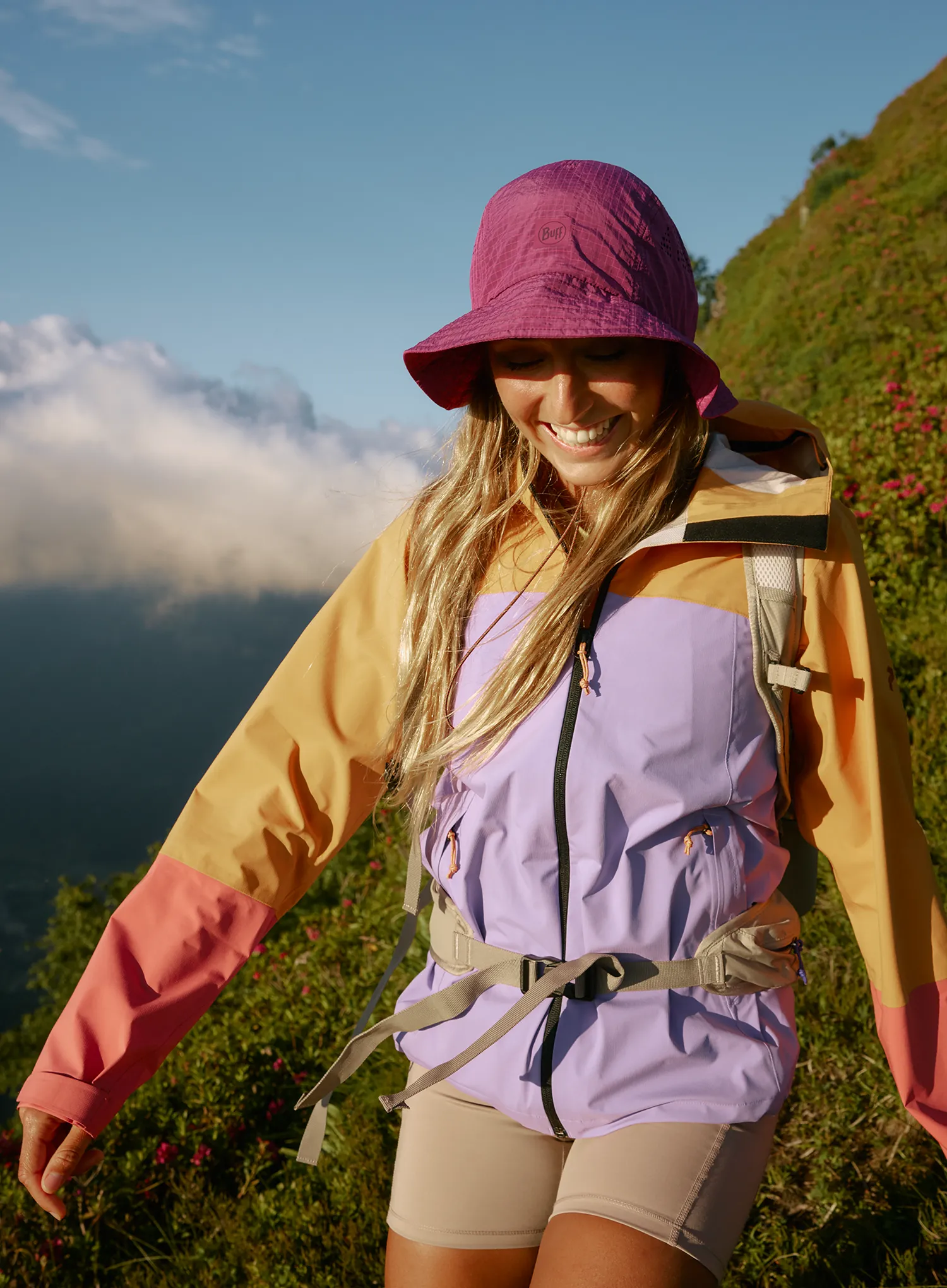 Kapelusz turystyczny Buff Go Bucket Hat - solid purplish