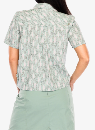 Koszula turystyczna damska Royal Robbins Camino Pucker S/S - sage leaf fish pt