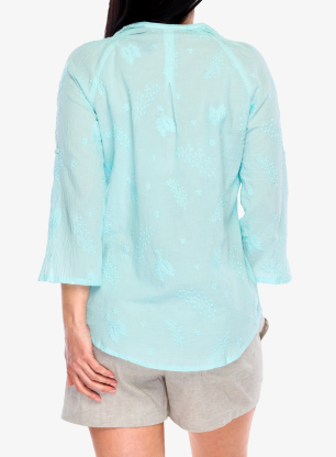 Koszula turystyczna damska Royal Robbins Oasis Tunic II 3/4 Sleeve - pacific blue