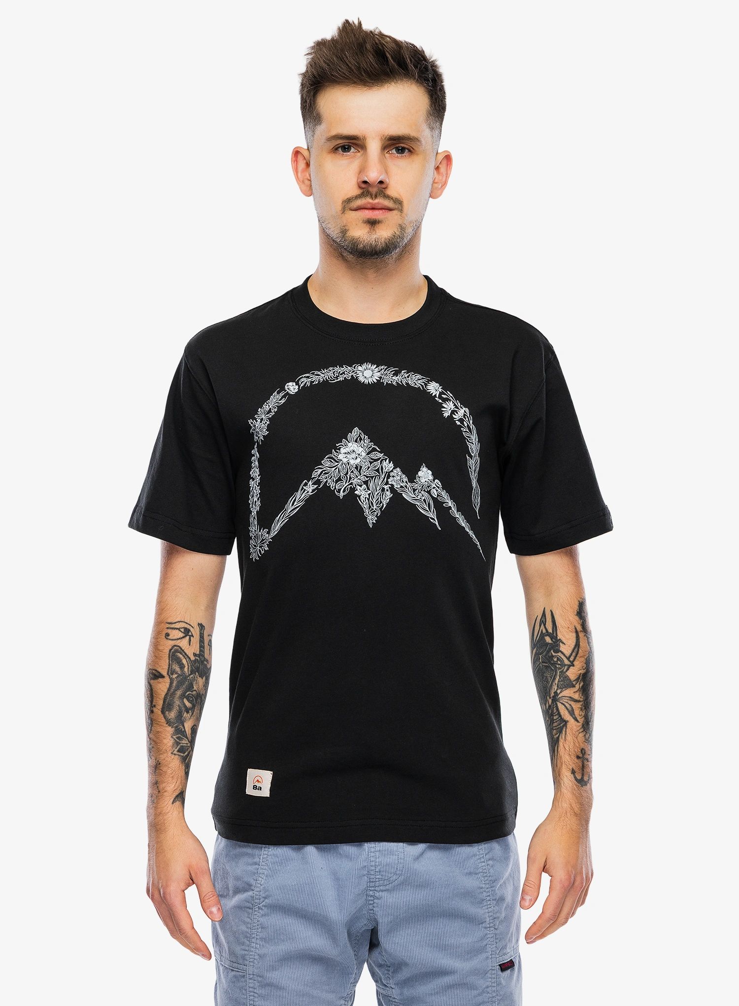 Bavlněné tričko 8a Tatra Flora - black