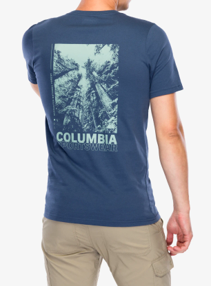 Koszulka bawełniana Columbia Rapid Ridge Back Graphic Tee II - dark mountain/amazing heights