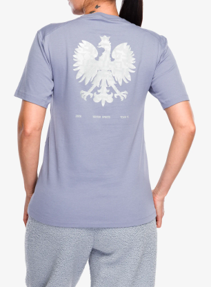 Koszulka bawełniana damska adidas Poc Milano Tee - silver violet