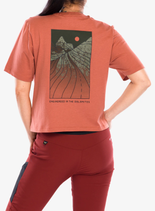 Koszulka bawełniana damska Salewa Eagle Sunset Loose T-Shirt - etruscan red