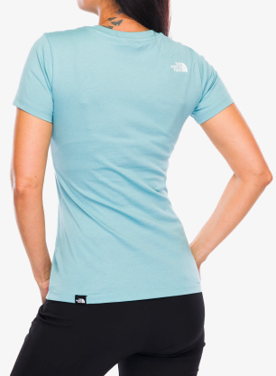 Koszulka bawełniana damska The North Face S/S Simple Dome Tee - blue eclipse