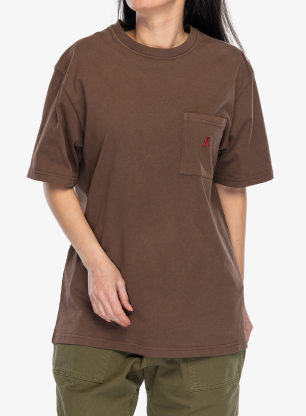 Koszulka bawełniana Gramicci One Point Tee Pigment Dyed - brown pigment