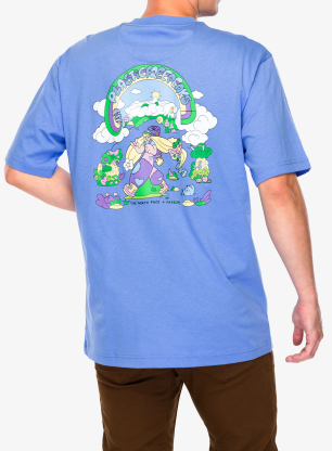Koszulka bawełniana The North Face SS Clean Trails Oversized Tee - virtual blue