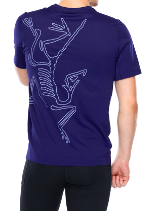 Koszulka biegowa Arcteryx Cormac ArcBird Logo SS - soulsonic heather/moonstone