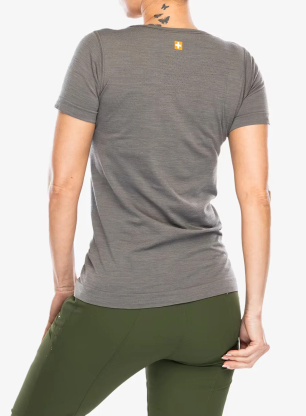 Koszulka damska Brubeck Outdoor Wool Pro T-Shirt - grey/mountains