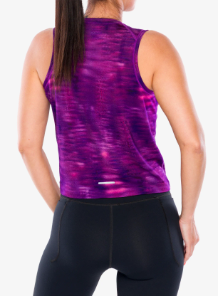 Koszulka do biegania damska Icebreaker Merino 125 Cool-Lite Speed Tank Fusion AOP - passion/aop