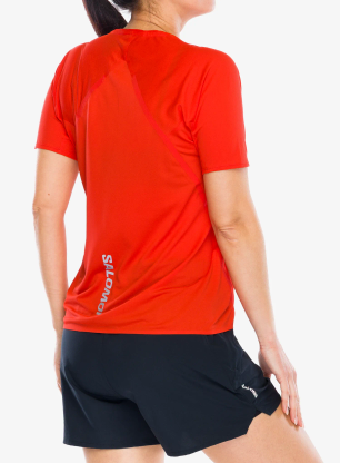 Koszulka do biegania damska Salomon S/Lab Speed Tee - fiery red