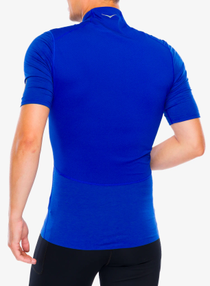 Koszulka do biegania Hoka SkyBreeze Short Sleeve Zip - ultramarine