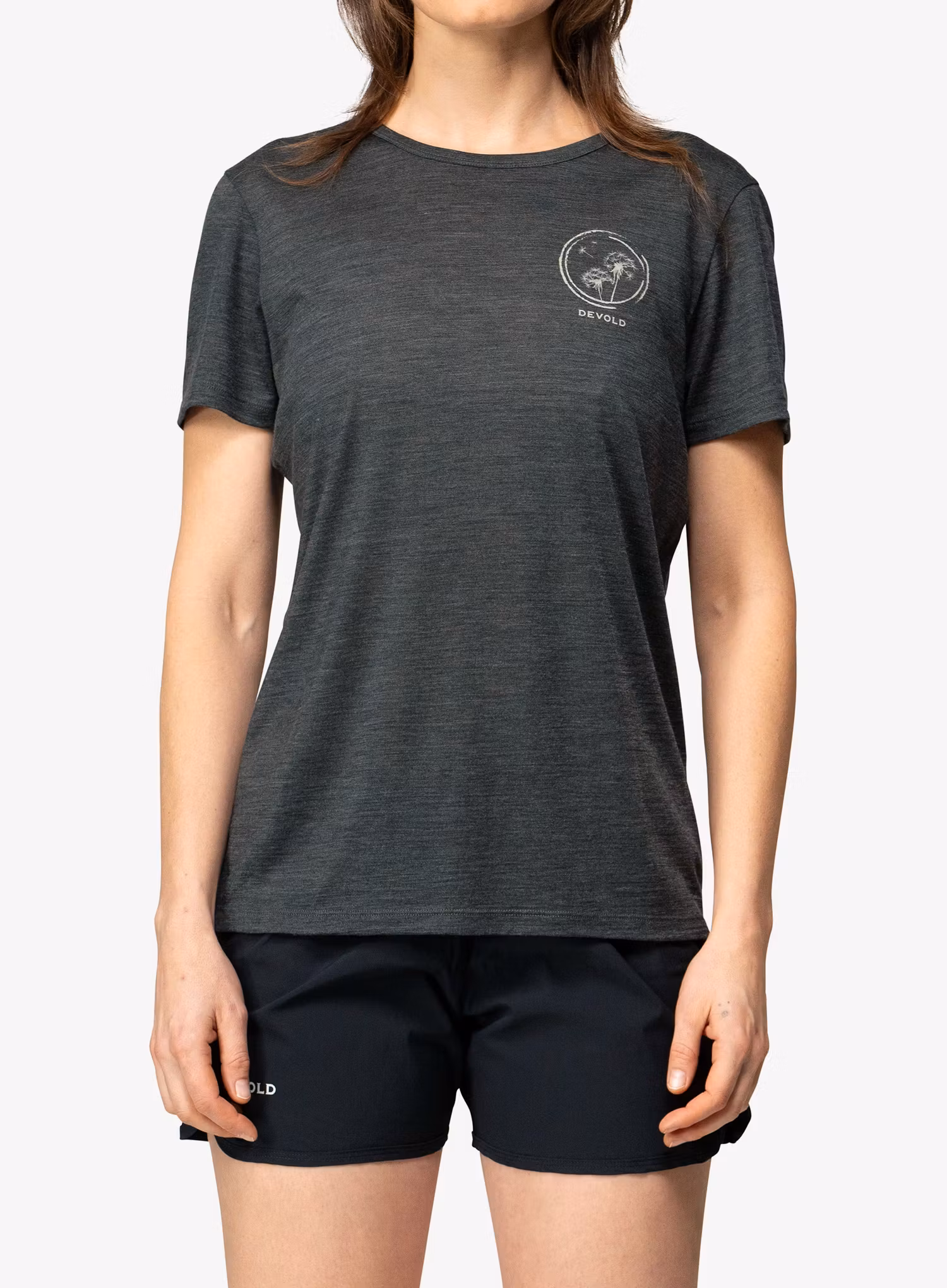 Koszulka merino damska Devold Active Spring Tee - anthracite