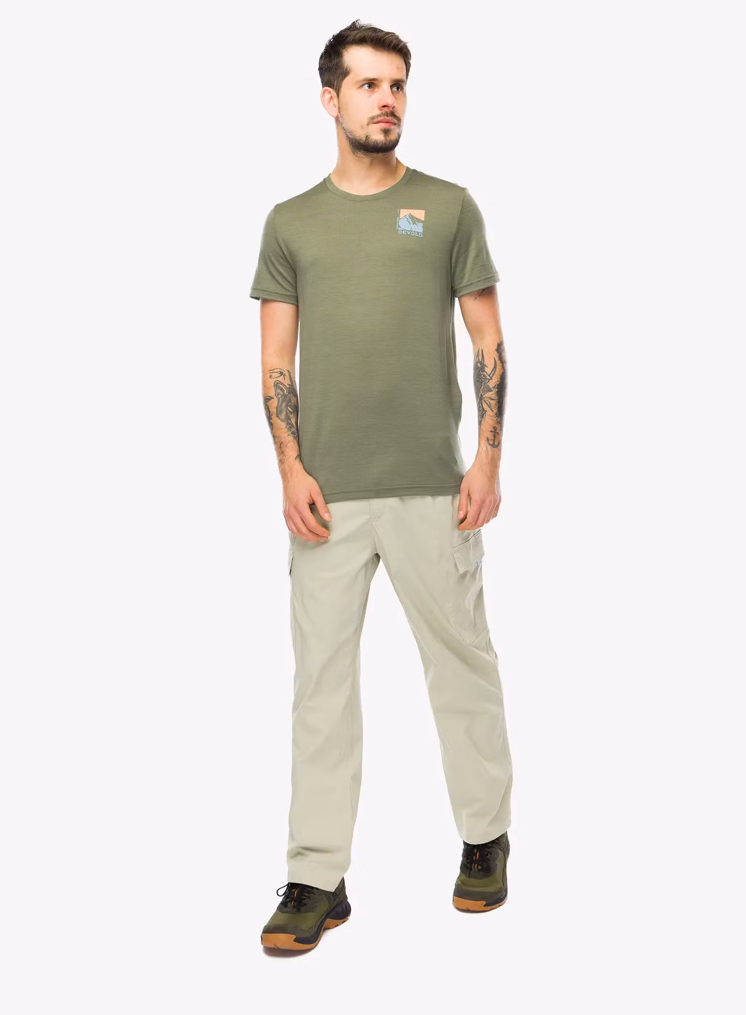 Koszulka merino Devold Classic Summit Tee - lichen