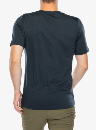 Koszulka merino Fjallraven Abisko Wool SS - dark navy