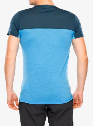 Koszulka merino Icebreaker Merino 125 Cool-Lite Sphere III SS Tee Colour Block - arctic/abyss/cb