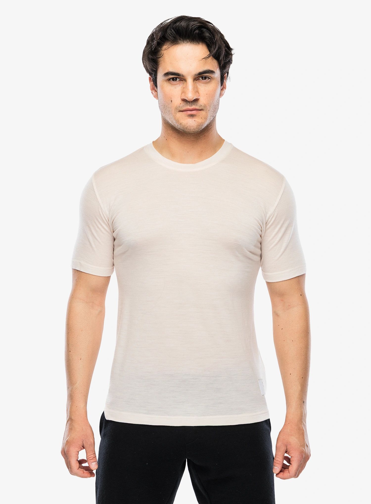 SENSOR MERINO LITE pánské triko kr.rukáv mottled beige Velikost: M