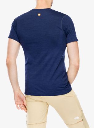 Koszulka szybkoschnąca Brubeck Outdoor Wool Pro T-Shirt - dark blue/mountains