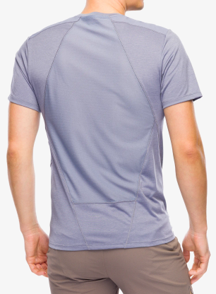 Koszulka szybkoschnąca Salomon Outline S/S Tee - blue granite