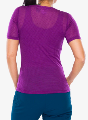 Koszulka termoaktywna damska Icebreaker Merino Blend 75 Cool-Lite Featherlight SS Crewe - passion